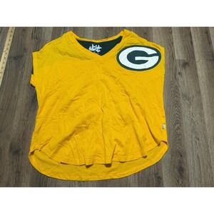 Touch Shirts Women's Size XL Yellow Tank V-Neck Wisconsin Green Bay Packers